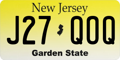 NJ license plate J27QOQ
