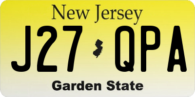 NJ license plate J27QPA