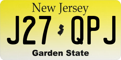 NJ license plate J27QPJ