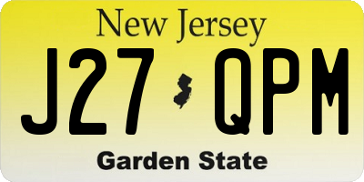 NJ license plate J27QPM