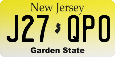NJ license plate J27QPO