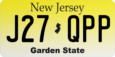 NJ license plate J27QPP