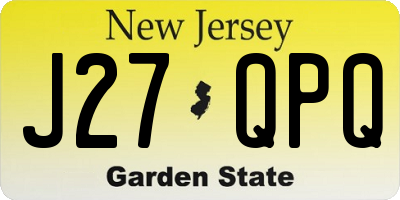 NJ license plate J27QPQ
