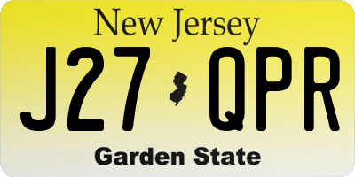 NJ license plate J27QPR