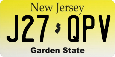 NJ license plate J27QPV