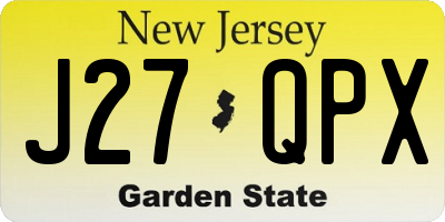 NJ license plate J27QPX