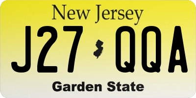 NJ license plate J27QQA