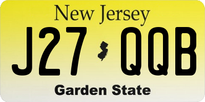 NJ license plate J27QQB