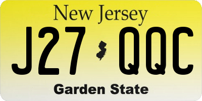 NJ license plate J27QQC
