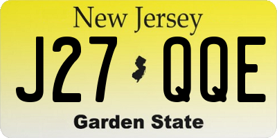 NJ license plate J27QQE