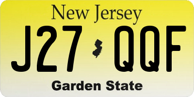 NJ license plate J27QQF