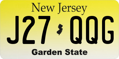 NJ license plate J27QQG