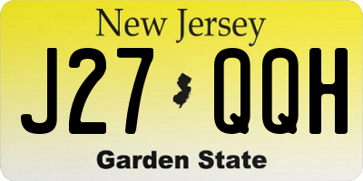 NJ license plate J27QQH