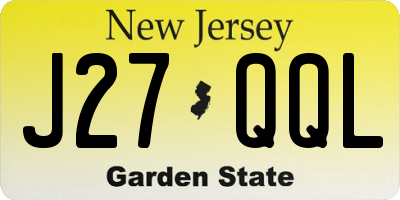 NJ license plate J27QQL