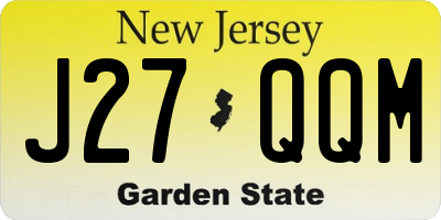 NJ license plate J27QQM