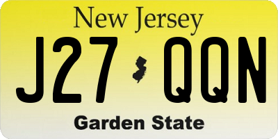 NJ license plate J27QQN