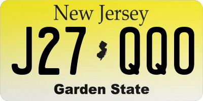 NJ license plate J27QQO