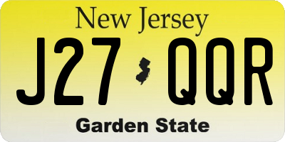 NJ license plate J27QQR