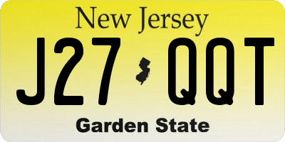 NJ license plate J27QQT