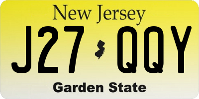 NJ license plate J27QQY