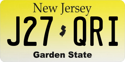 NJ license plate J27QRI