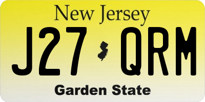 NJ license plate J27QRM