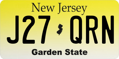 NJ license plate J27QRN