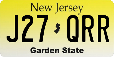 NJ license plate J27QRR