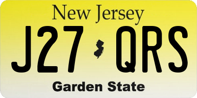 NJ license plate J27QRS