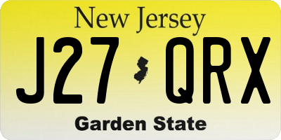 NJ license plate J27QRX