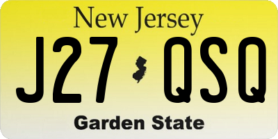 NJ license plate J27QSQ