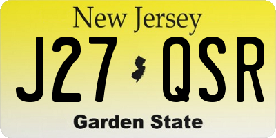NJ license plate J27QSR