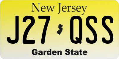 NJ license plate J27QSS