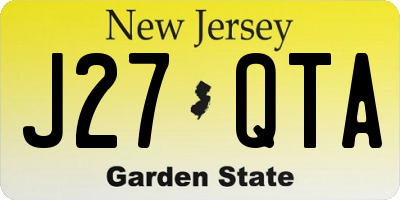 NJ license plate J27QTA