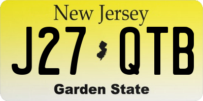 NJ license plate J27QTB