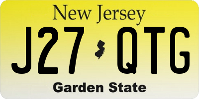 NJ license plate J27QTG