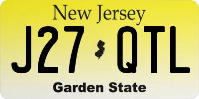NJ license plate J27QTL
