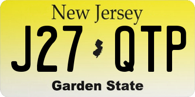 NJ license plate J27QTP