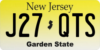 NJ license plate J27QTS