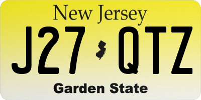 NJ license plate J27QTZ