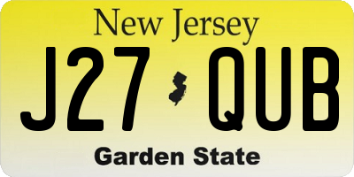 NJ license plate J27QUB