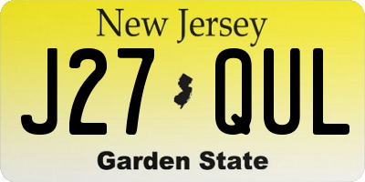NJ license plate J27QUL