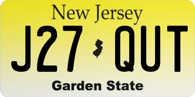 NJ license plate J27QUT