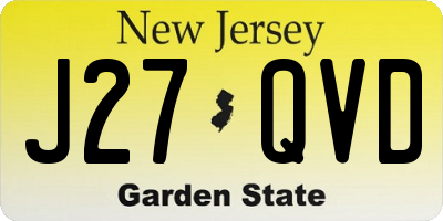 NJ license plate J27QVD