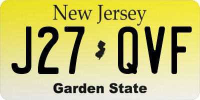 NJ license plate J27QVF