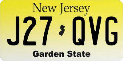 NJ license plate J27QVG