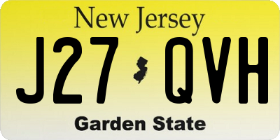 NJ license plate J27QVH