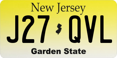 NJ license plate J27QVL