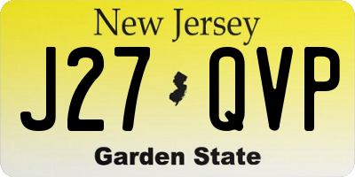 NJ license plate J27QVP
