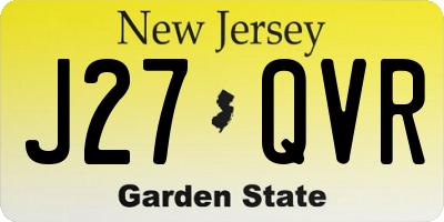 NJ license plate J27QVR